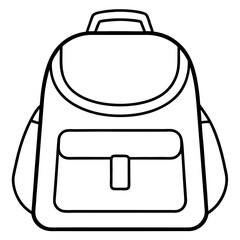 Backpack Line Art Vector Design