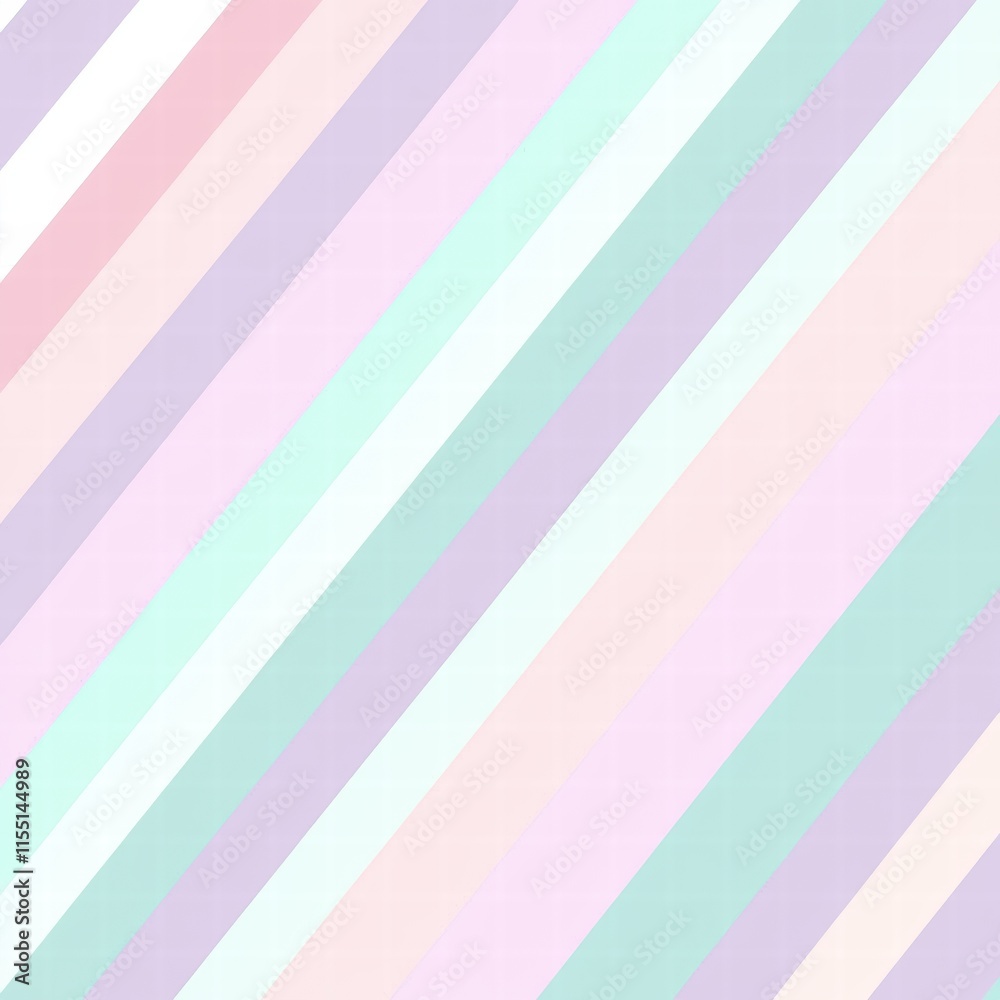 Aufkleber Soft striped pattern design featuring pastel colors in diagonal arrangement over a subtle background. Generative AI