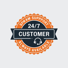 24/7 customer support always available support badge