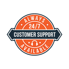 Obraz premium 24/7 customer support always available support badge