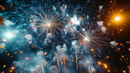 Fototapeta premium Night Sky Fireworks Display