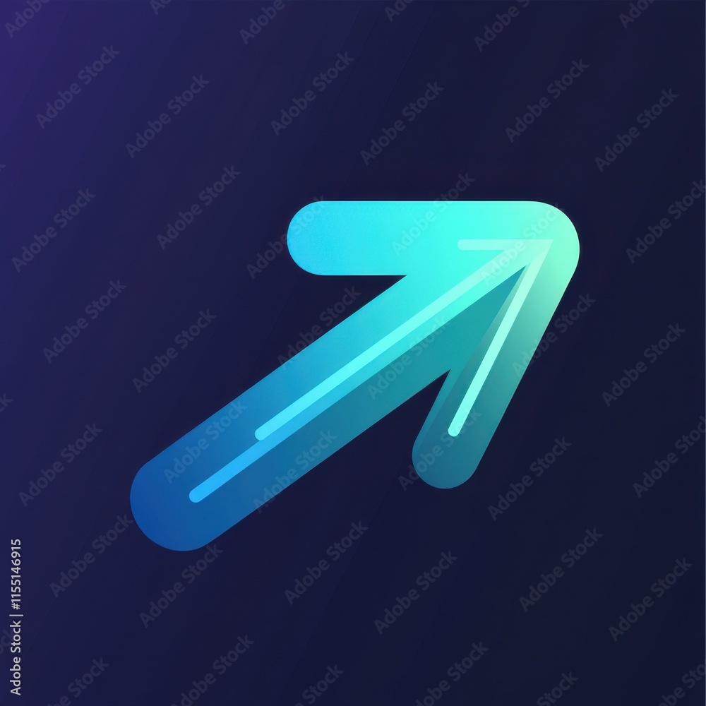 Poster stylized gradient arrow symbolizing progress and direction.