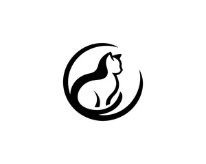 Silhouette cat icon vector illustration