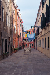 Venice, Italy. Narrow streets of the old town. Travel photo