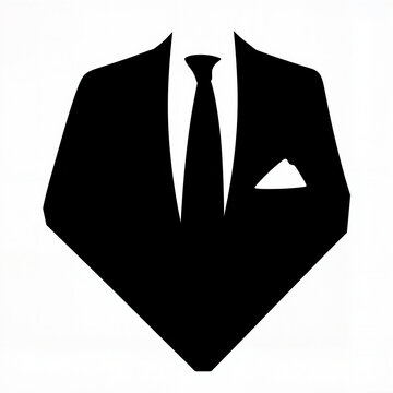 recommend clip art: Silhouette of a formal suit with tie and pocket square
                    