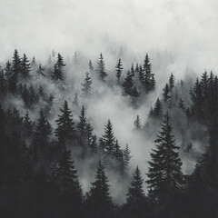 fog in the mountains