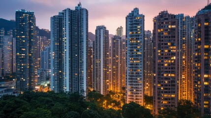 Obraz premium panorama view of buildings in the city urban area