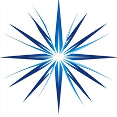 Obraz premium A striking blue starburst design radiating vibrant energy and movement.