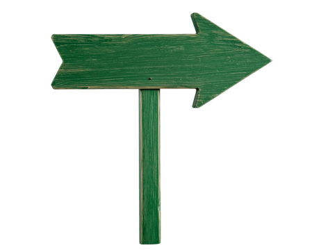 blank green wooden road sign guide board, arrow shaped street sign board, cutout png