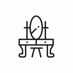 dressing table furniture mirror icon vector sign 