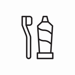 toothpaste toothbrush icon vector sign