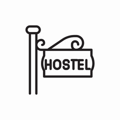 Hostel hotel building accommodation sign icon vector sign