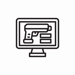 computer pc pistol monitor icon vector sign