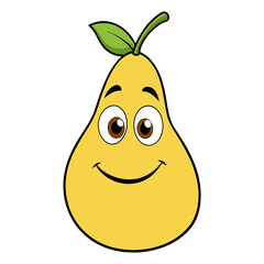 Yellow pear cartoon