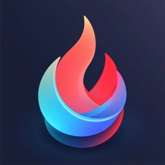 A vibrant, stylized flame icon with a gradient of blue, pink, and red hues, creating a modern and dynamic appearance.