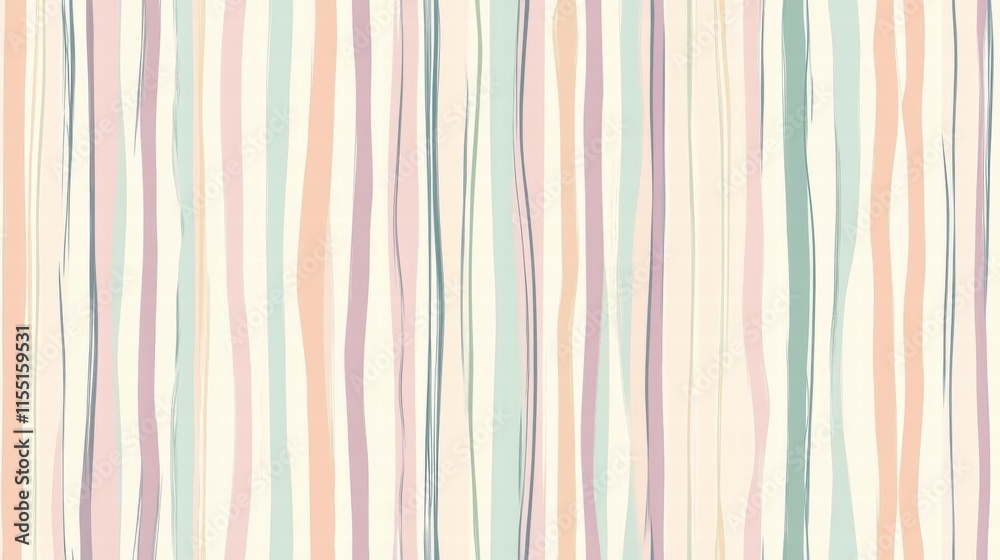 Aufkleber Colorful striped pattern with soft pastel tones suitable for various design applications. Generative AI