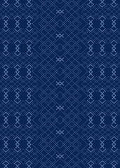 Indigo blue Geometric Traditional Ethnic Tribal pattern.  Design for fabric print cloth dress carpet curtains sarong Aztec African.