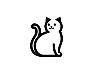 black and white cat cartoon