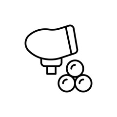Paintball outline icons, minimalist vector illustration ,simple transparent graphic element .Isolated on white background