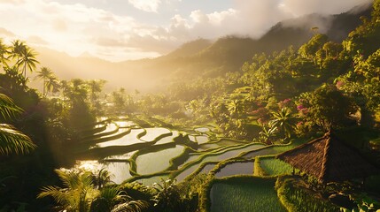 A rice paddy field in Bali