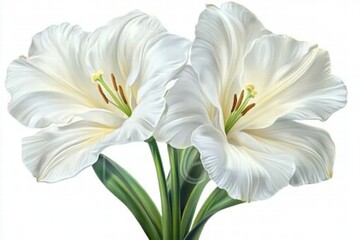 Fototapeta premium Two White Lilies