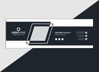 Modern and minimalist email signature or email footer template