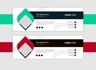 Modern and minimalist email signature or email footer template