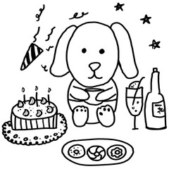 Dog whit birthday 