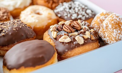 an open box with different types of doughnuts, Generative AI 