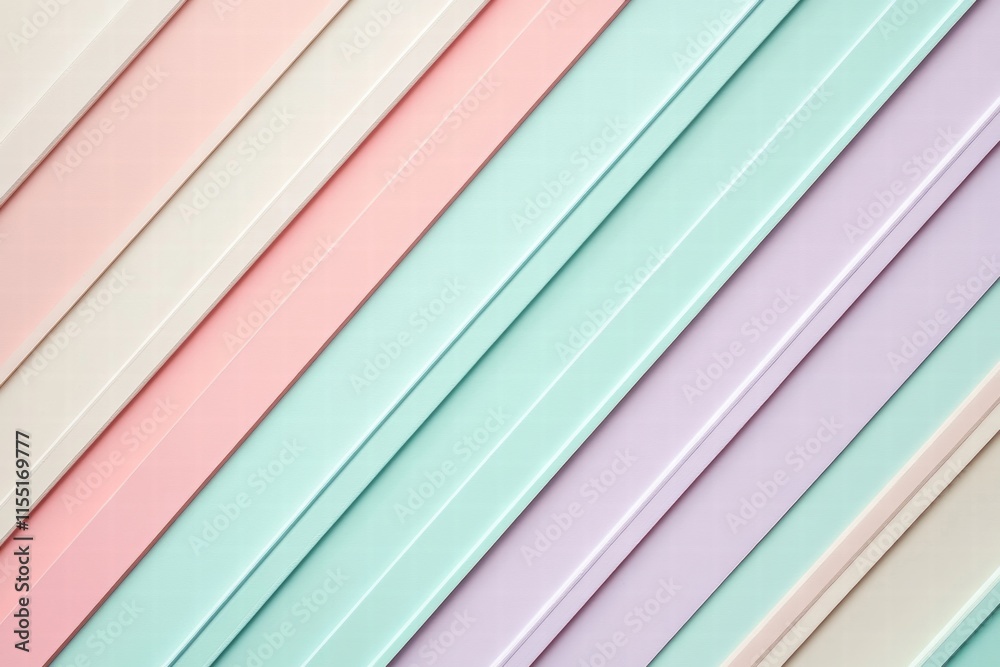 Poster Striped pattern showcasing pastel colors in a creative design layout for artistic inspirations and backgrounds. Generative AI