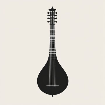 black mandolin musical instrument clip art preview