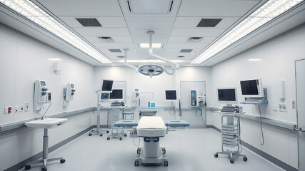 Operating room in hospital. Generative AI
