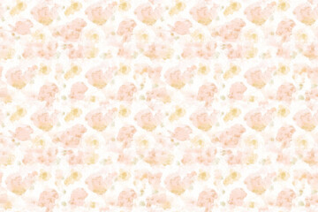 Soft floral seamless pattern featuring pastel-colored roses in gentle hues of peach and pink, creating a delicate romantic mood.