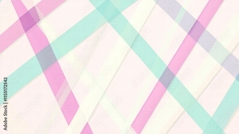 Poster Colorful striped pattern in soft pastels creating a modern and fresh visual aesthetic in a contemporary setting. Generative AI