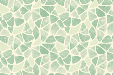 A soft and minimalistic seamless pattern of green leaves with a watercolor texture, evoking tranquility and freshness with an abstract natural appeal.