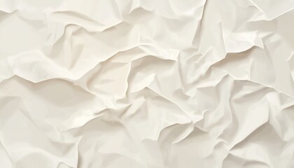 Obraz premium A flat texture of crumpled white paper with soft, natural folds and subtle creases for an elegant background design. 