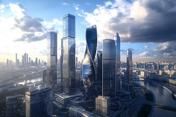 Shanghai Finance and Trade Zone in the modern city