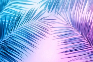Summer Vibes with Blue and Pink Palm Leaves