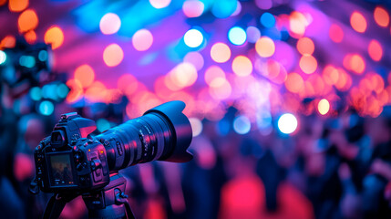 Camera on a red carpet show, film festival