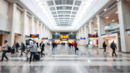 Blur airport interior design. Generative AI
