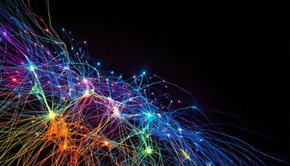 A Futuristic Visual Representation of a Neural Network, with Glowing Nodes Connected by Dynamic Lines