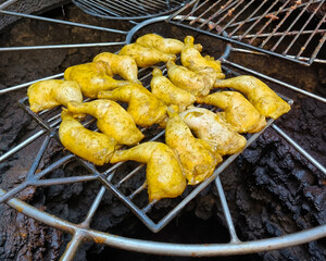 Chicken legs ready to barbecue