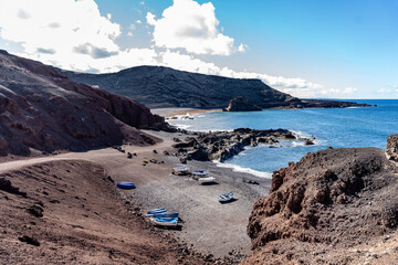 Canary Islands of Spain ocean with boats