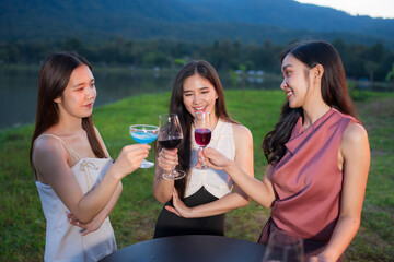 Celebrating Asian women for a successful, happy day.
