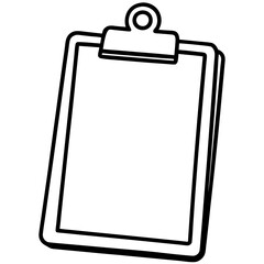 Clipboard Line Art Vector Illustration
