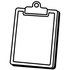 Clipboard Line Art Vector Illustration