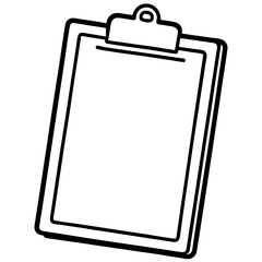 Clipboard Line Art Vector Illustration