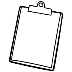 Clipboard Line Art Vector Illustration