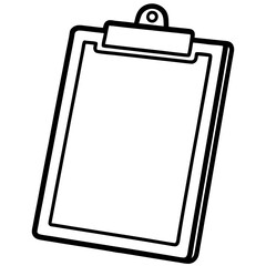 Clipboard Line Art Vector Illustration