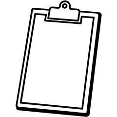 Clipboard Line Art Vector Illustration